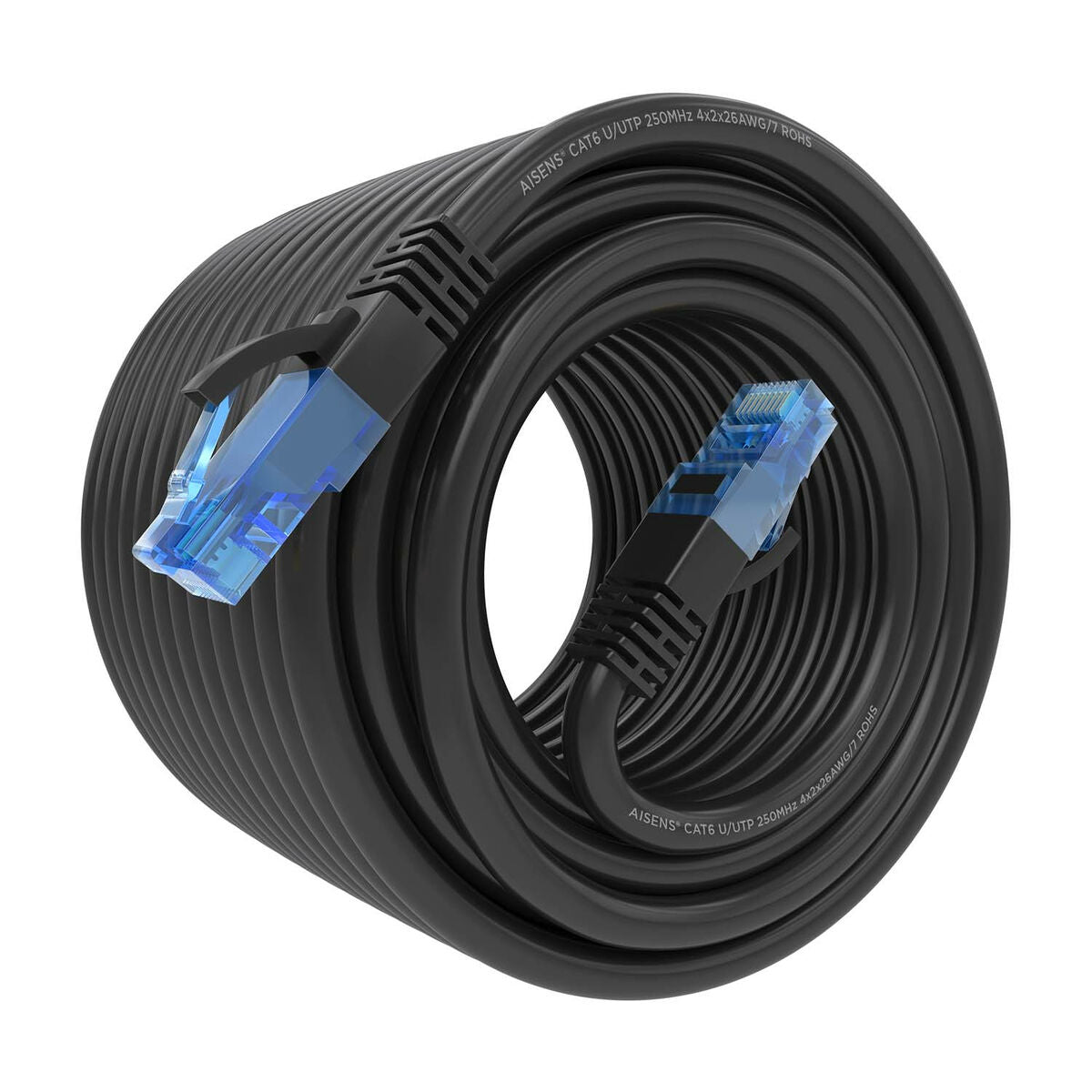 Aisens Category 6 network cable, black 15 m