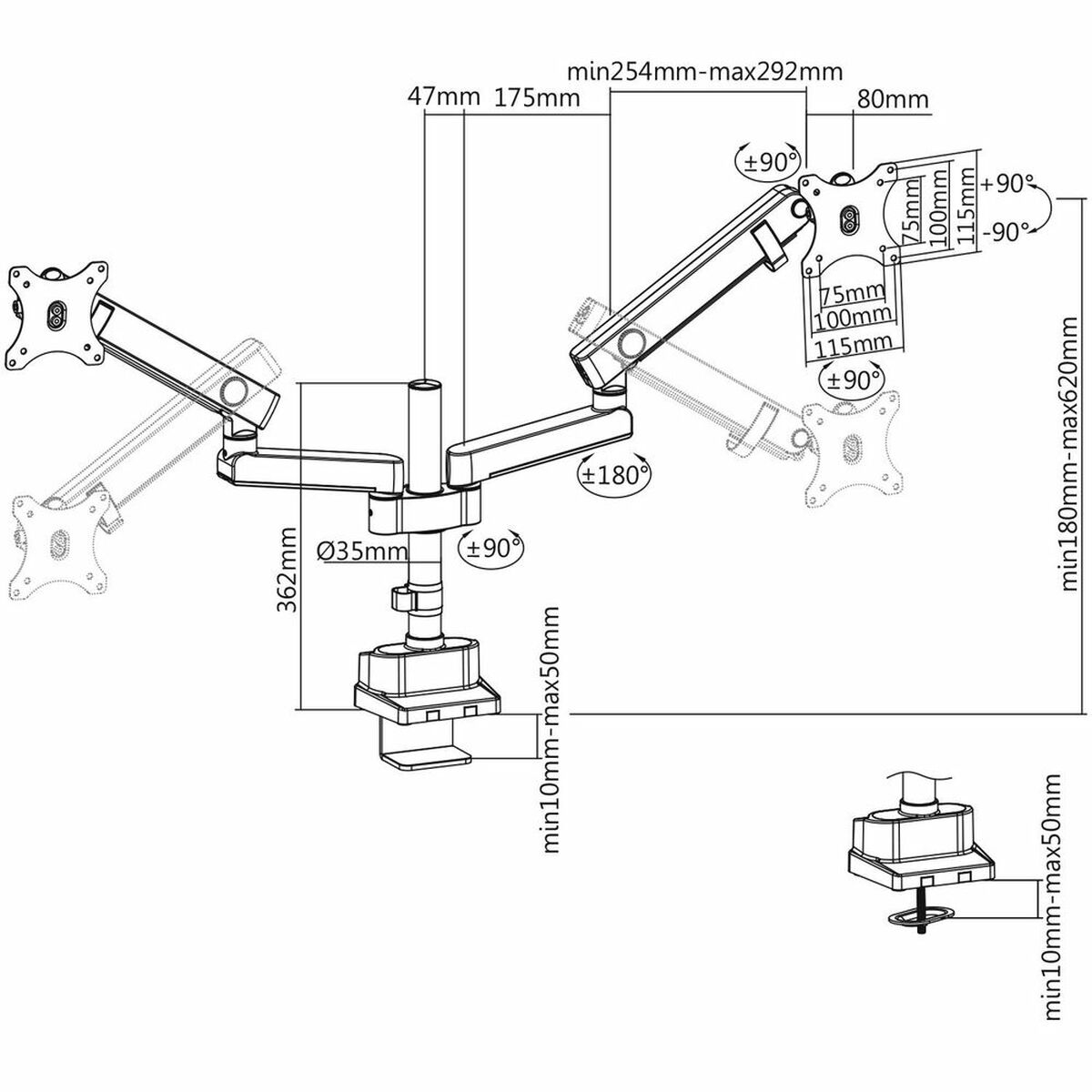 Monitorhalterung Dual V7